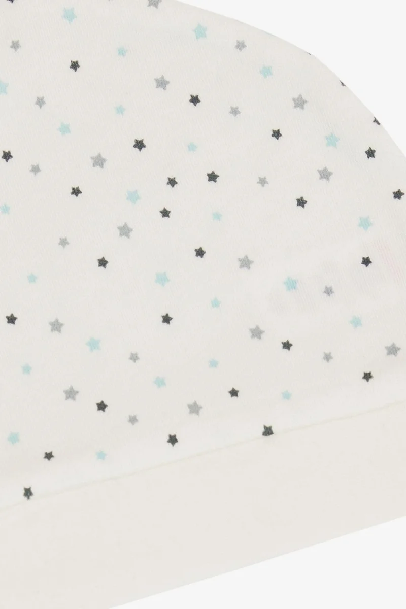 Breeze Newborn Baby Hat Tiny Star Pattern Ecru