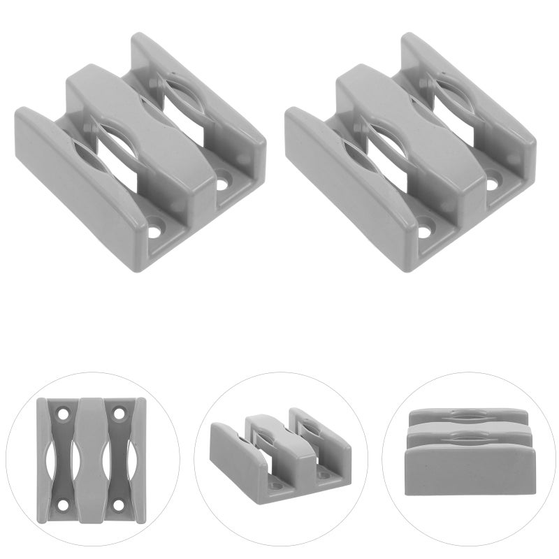 4pcs Shower Room Swing Sliding Glass Door Bottom Guides Sliding Shower Door Bottom Guides - Image 4