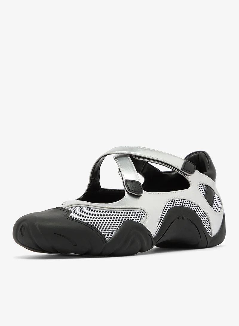 Jw Pei Silver Caitlin Mesh Cut out Sneakers for Women | Best Price UAE