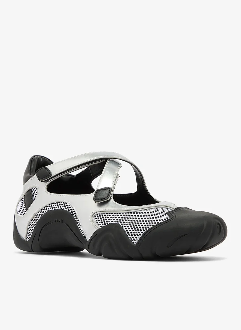 Jw Pei Silver Caitlin Mesh Cut out Sneakers for Women | Best Price UAE