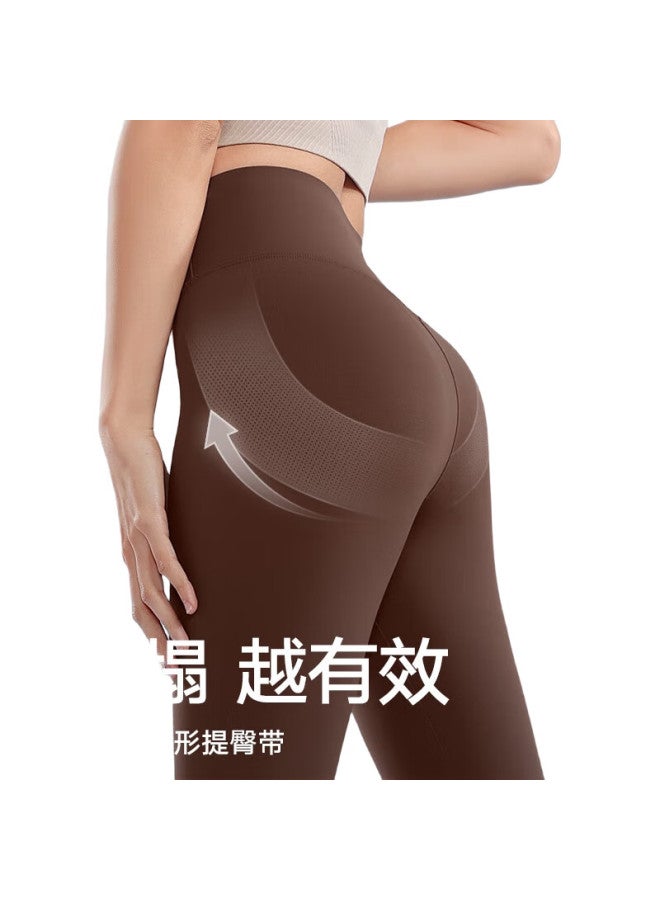 VFU Yoga Pants For Women, Casual Versatile Shark Leggings, Outdoor Sports Tight-Fitting Base Layer Pants, Ebony Brown, M - Image 3