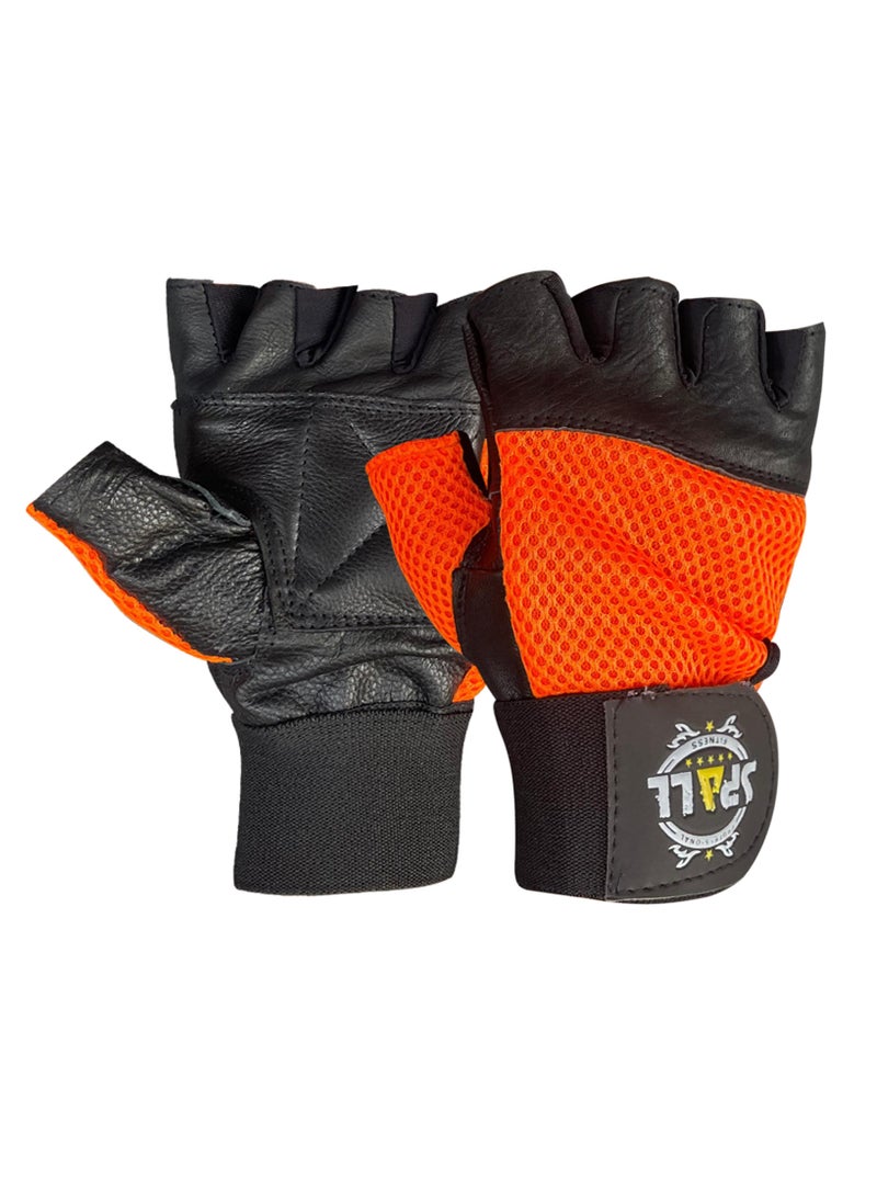 Spall - Weight Lifting Leather Gloves Short Strap Power Lifting Gloves Strong Grip Palm Exercise Fitness Strengthen Gloves Home Gym - Image 1