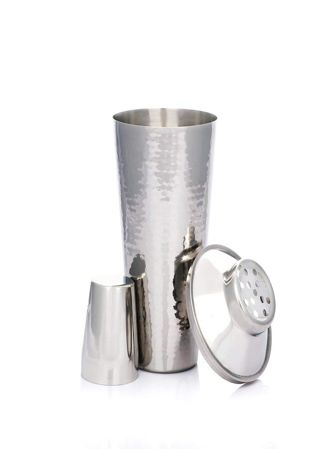 Urban Snackers Stainless Steel Hammered Cocktail/Mocktail Shaker, Silver, Standard - Image 2