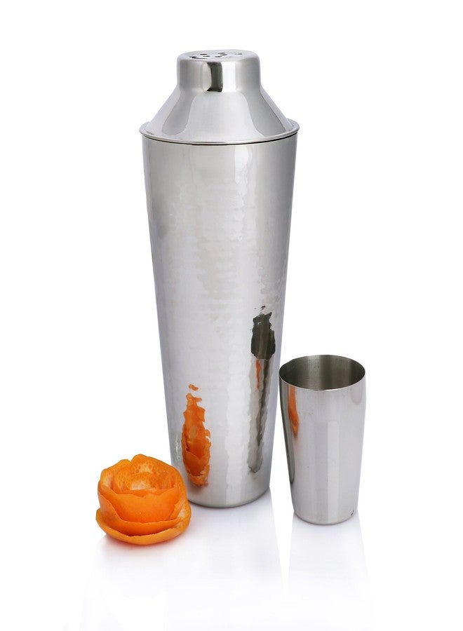 Urban Snackers Stainless Steel Hammered Cocktail/Mocktail Shaker, Silver, Standard - Image 1