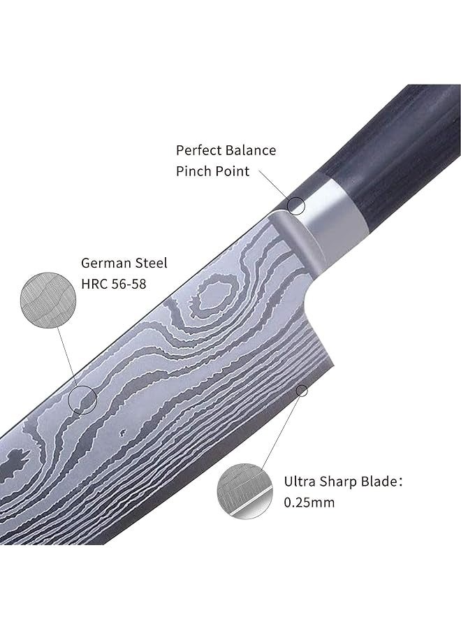 PROMASS Chef Knife 8 Inches German High Carbon Stainless Steel Ultra Sharp Professional Kitchen Knife with Ergonomic Handle and Sheath Cover  - Image 5