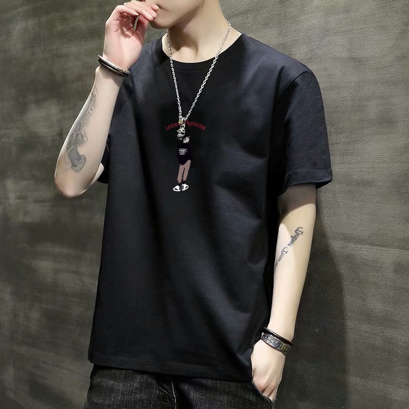 Versatile Short-Sleeve T-Shirt Men's Trendy Brand Letter Couple Matching Clothes Men and Women Daily Simple White T-Shirt Wholesale - Image 1