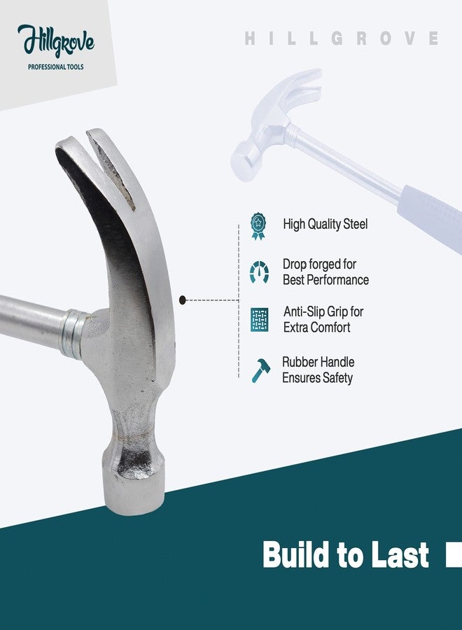 Hillgrove HGCM191M1 High Quality Durable Construction Metalworking Household Rubber Handle Straight Best Claw Hammer with 8"inch Combinational Plier - Image 4
