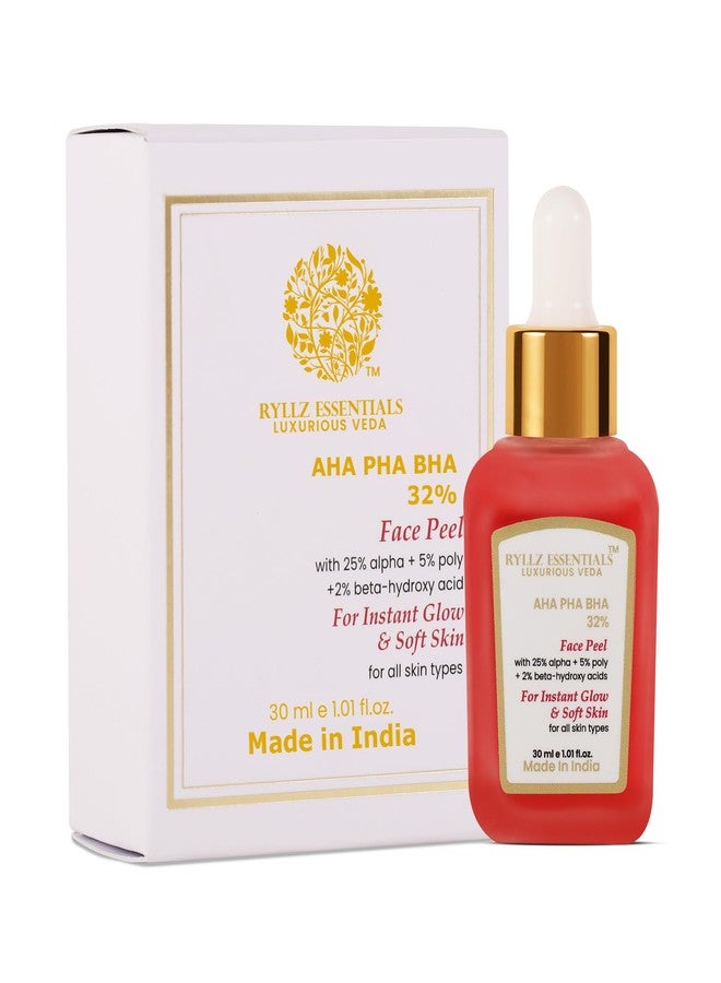 RYLLZ ESSENTIALS 25% AHA + 2% BHA + 5% PHA Peeling Serum for Face | with Vitamin E, Rosehip Extract & Niacinamide | for Glowing Skin, Smooth Texture & Pore Cleansing | 10-Minute Facial | 30ml - Image 1