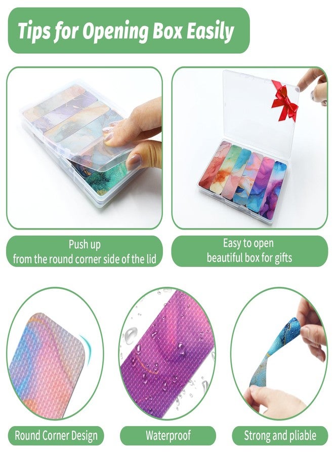 TOEMUR 72 Pieces Calm Strips Anxiety Sensory Stickers with Storage Box 2 Textured Surface Adhesives Fidget Strips for Office & Classroom Desk Relieve Adult & Teen Stress (Marble Style) - Image 3