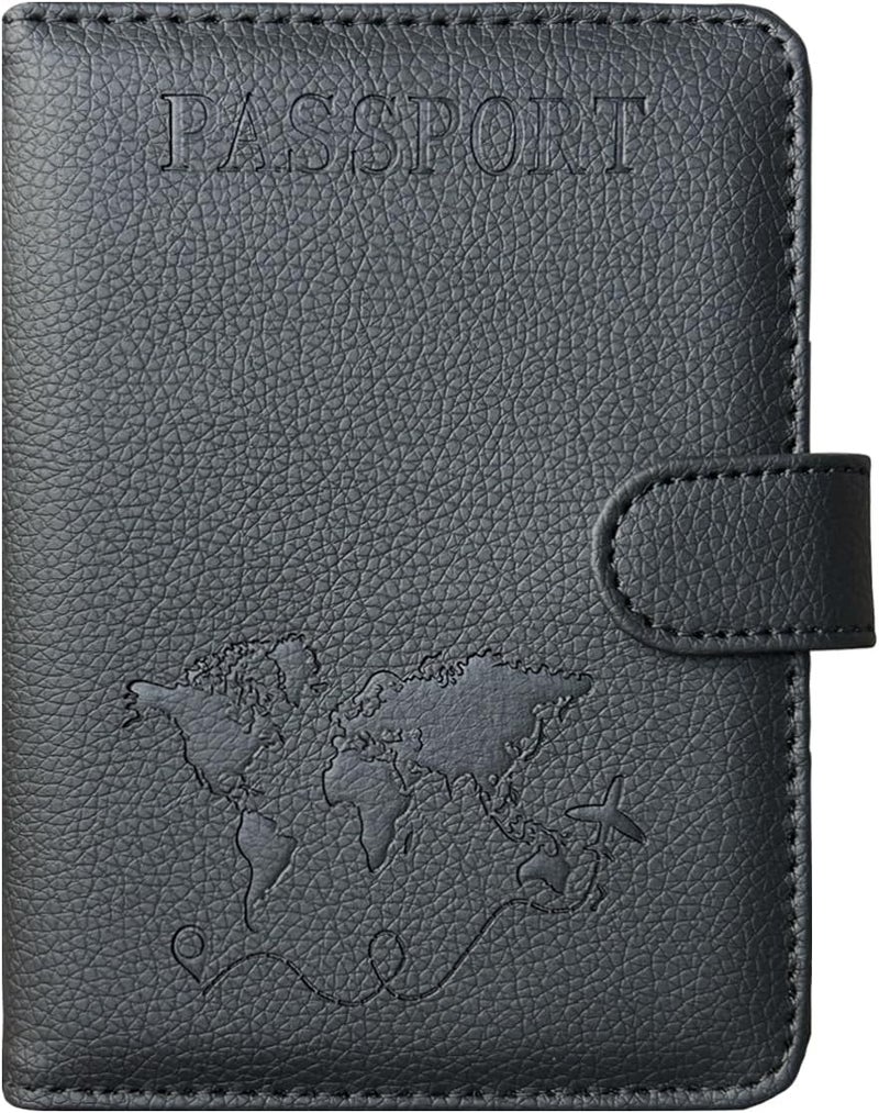 ACdream Passport Holder for Travel Essentials, Rfid Blocking Passport Wallet Cover Case for Travel Must Haves Accessories, Book Holders for Women & Men- Black - Image 1