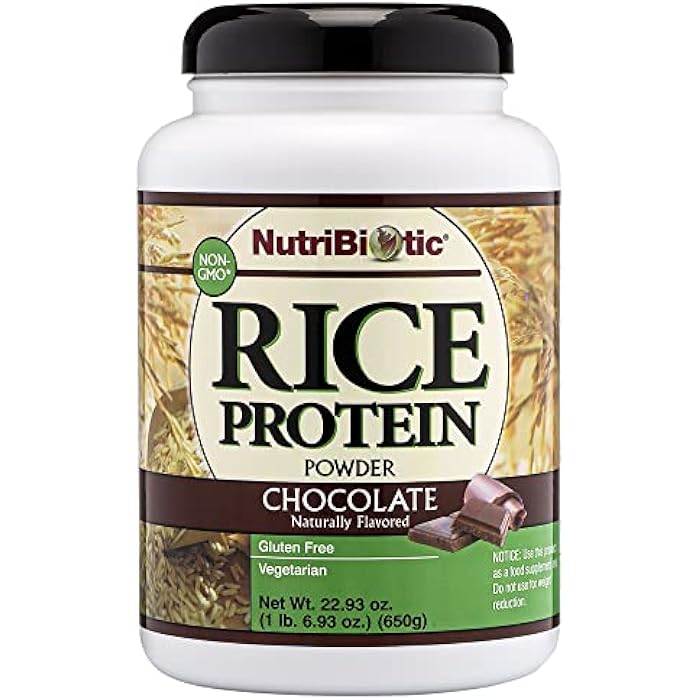 NutriBiotic Chocolate Rice Protein, 1 lb. 6.9 oz | Low Carb, Vegetarian & Keto-Friendly Raw Protein Powder | Grown & Processed Without Chemicals, GMOs or Gluten | Easy to Digest & Nutrient-Rich - Image 1