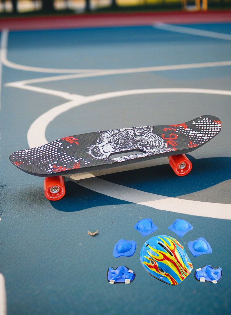 إيزي فيتشور لوح تزلج EASY FUTURE Penny Board للأطفال من سن 6 إلى 12 عامًا - لوح تزلج قصير كامل Cruiser Board للشباب والمراهقين والمبتدئين بما في ذلك مجموعة معدات الحماية الكاملة - Image 5