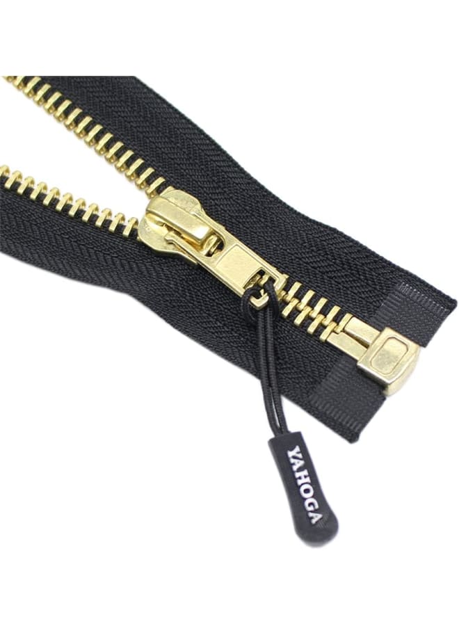 #10 22 Inch Brass Separating Jacket Zipper Right Handed Heavy Duty Metal Zipper for Men's Jackets Coats Sewing Crafts (22" Right Hand) - Image 4