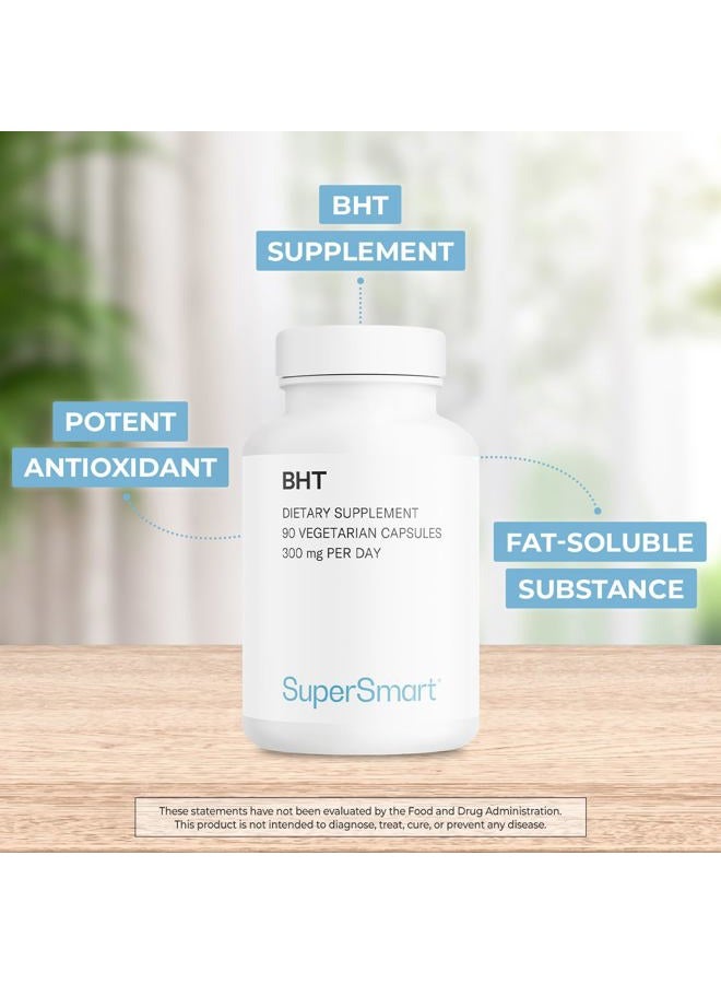 SuperSmart BHT - مادة نباتية مضادة للأكسدة (بيوتيل هيدروكسي التولوين) - مكمل غذائي نباتي خالي من الغلوتين - 90 كبسولة - سوبرسمارت - Image 2