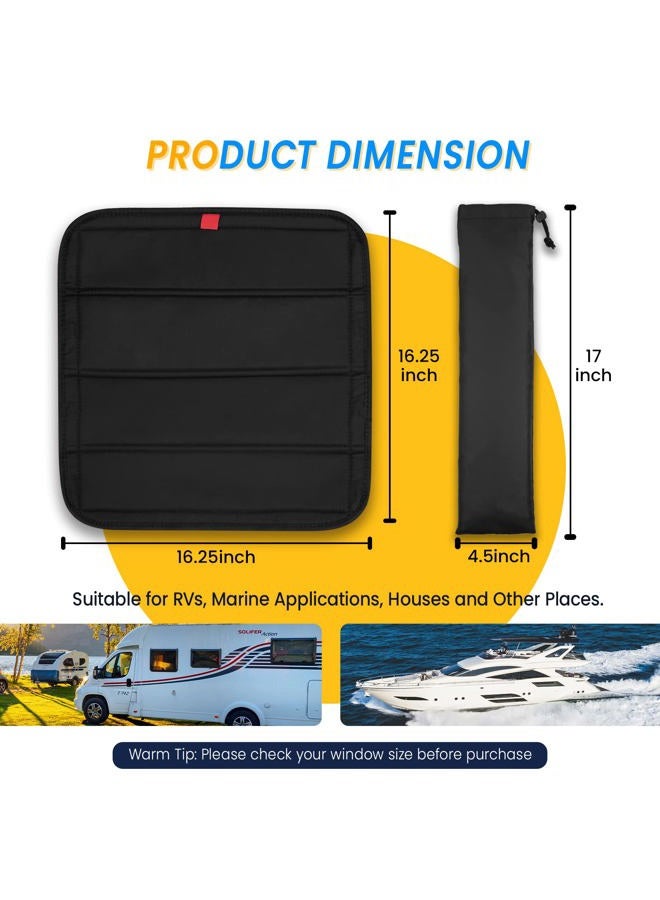funomo Magnetic RV Window Shade, 16 ¼" (L) x 16 ¼-" (W), Foldable Magnet RV Blackout Ventilation Cover, UV Rays Protection Camper Trailer Fan Vent Cover, Waterproof Thickened Oxford Fabric (Black) - Image 4