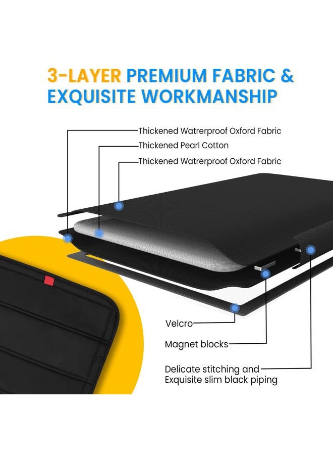 funomo Magnetic RV Window Shade, 16 ¼" (L) x 16 ¼-" (W), Foldable Magnet RV Blackout Ventilation Cover, UV Rays Protection Camper Trailer Fan Vent Cover, Waterproof Thickened Oxford Fabric (Black) - Image 2