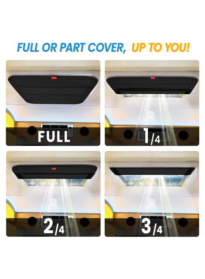 funomo Magnetic RV Window Shade, 16 ¼" (L) x 16 ¼-" (W), Foldable Magnet RV Blackout Ventilation Cover, UV Rays Protection Camper Trailer Fan Vent Cover, Waterproof Thickened Oxford Fabric (Black) - Image 5
