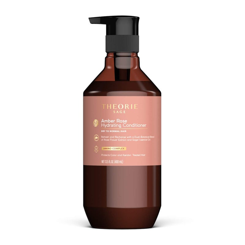Theorie Amber Rose Hydrating Conditioner Refresh Hydrate Irresistible Scent of Rose Jasmine Amber Suited For All Hair TypesColor Keratin Treated Hair 400ML