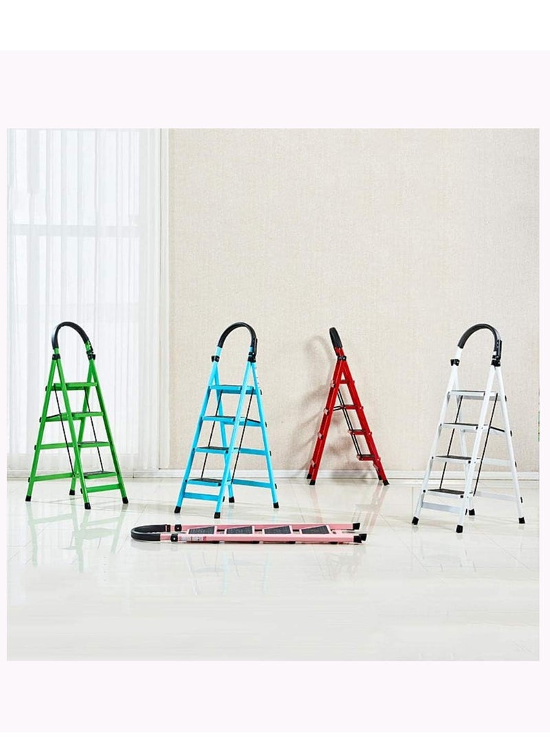 القادة سلم معدني محمول 4 خطوات غير قابل للانزلاق وقابل للطي متعدد الألوان - Image 2