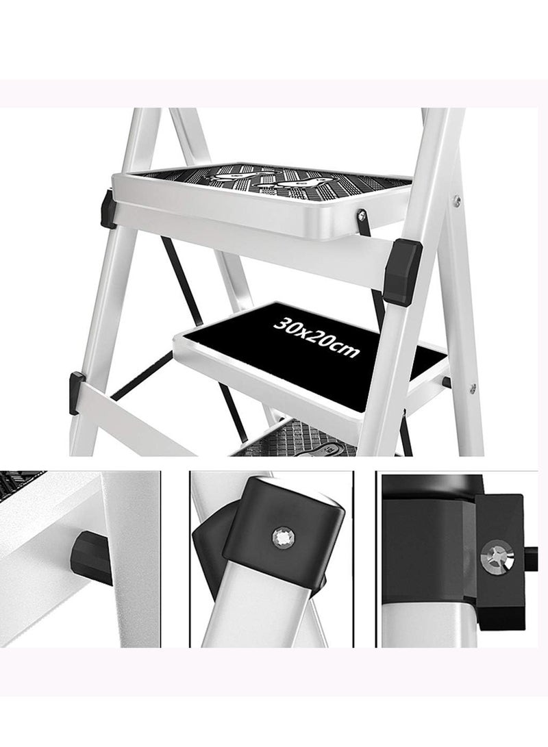 القادة سلم معدني محمول 4 خطوات غير قابل للانزلاق وقابل للطي متعدد الألوان - Image 4