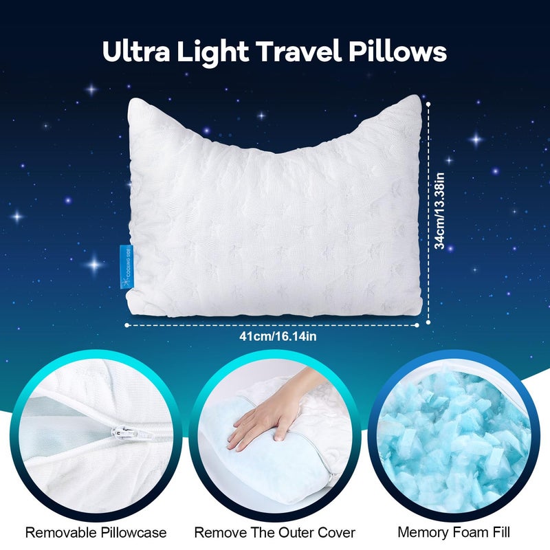 KUCEY Cooling Side Sleeper Pillow for Neck and Shoulder Pain, Luxury Shredded Memory Foam Curved Bed Pillows for Sleeping Set of 1- Adjustable Travel Pillow Size- Washable Cover Crescent White - Image 3