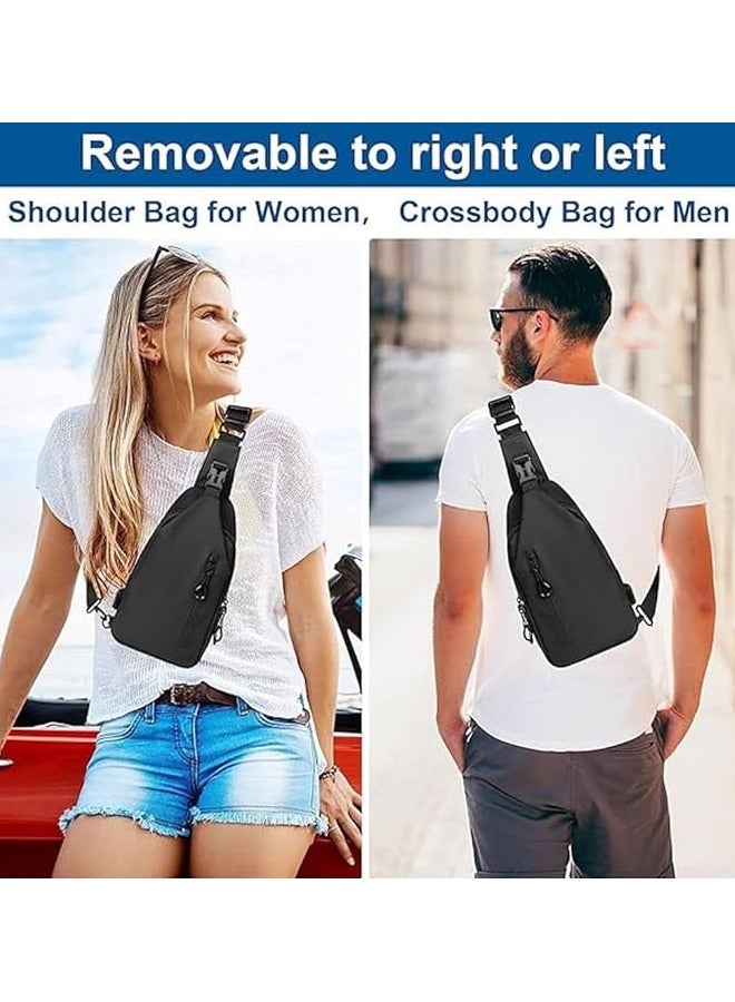Waterproof  Shoulder Backpack, Small Bag & Sling Crossbody Bag for Men, Slim Side Bags, Casual Daypack for Travel Cycling