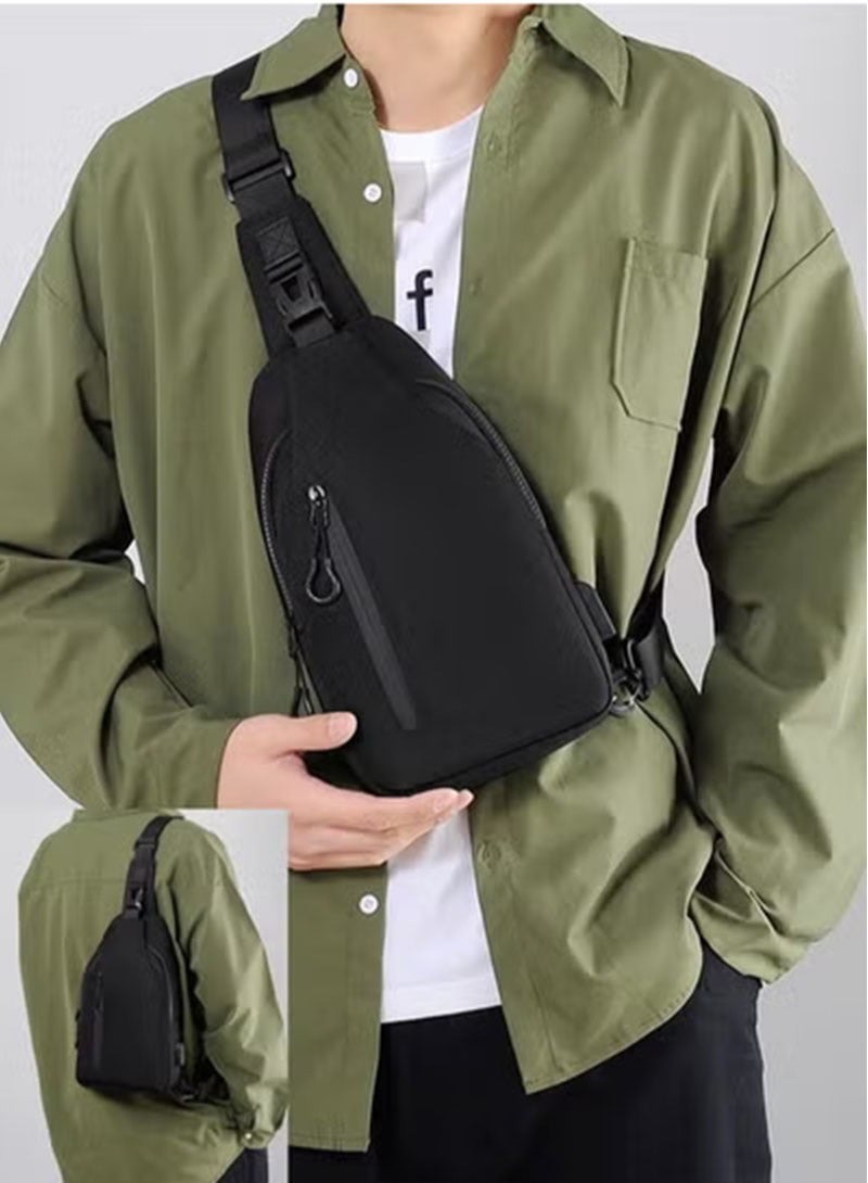 Waterproof  Shoulder Backpack, Small Bag & Sling Crossbody Bag for Men, Slim Side Bags, Casual Daypack for Travel Cycling