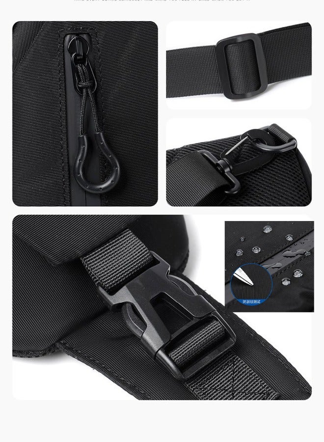 Waterproof  Shoulder Backpack, Small Bag & Sling Crossbody Bag for Men, Slim Side Bags, Casual Daypack for Travel Cycling