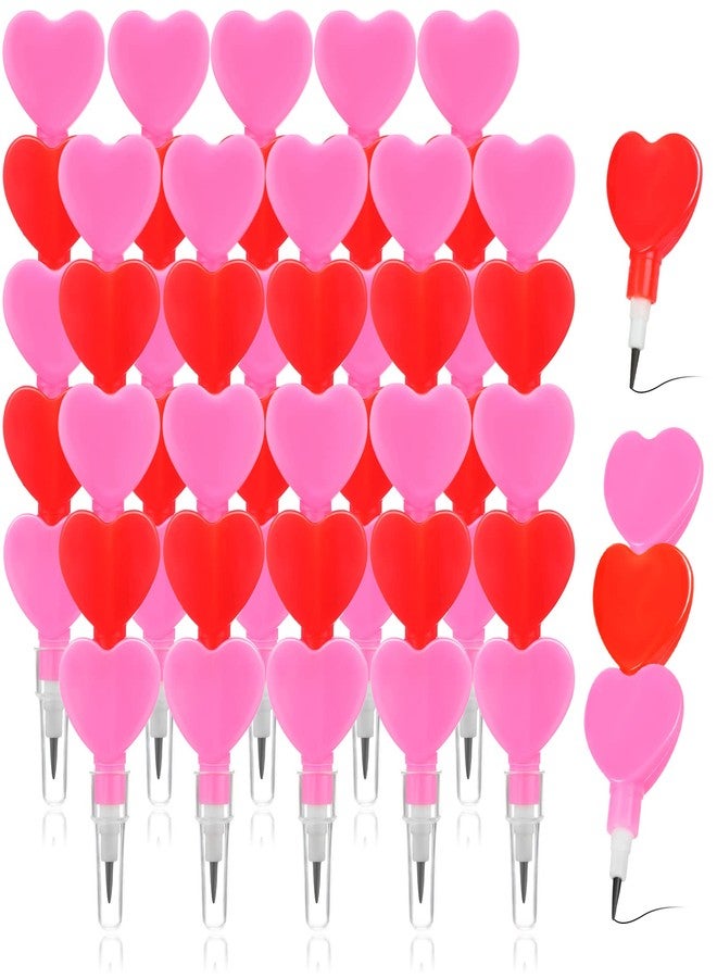 Chinco 24 Pieces Valentine's Day Pencils Stackable Pencils Plastic Heart Pencils Stacking Colored Pencils for Kids Red Pink Stacking Point Kids Pencils Birthday Party Supplies School Fun Equipment - Image 1