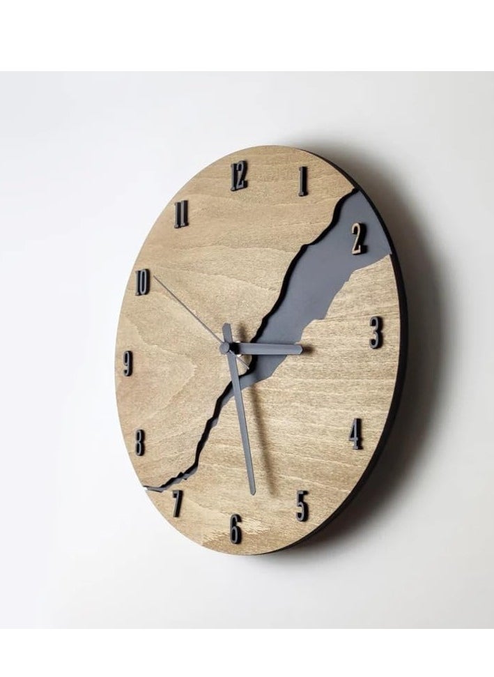 Home Gallery Modern Wall Clock with Numbers Silent Unique Wood Minimalist Wall Clock With hour numbers
