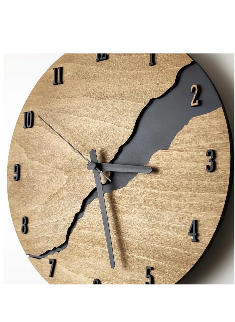 Home Gallery Modern Wall Clock with Numbers Silent Unique Wood Minimalist Wall Clock With hour numbers