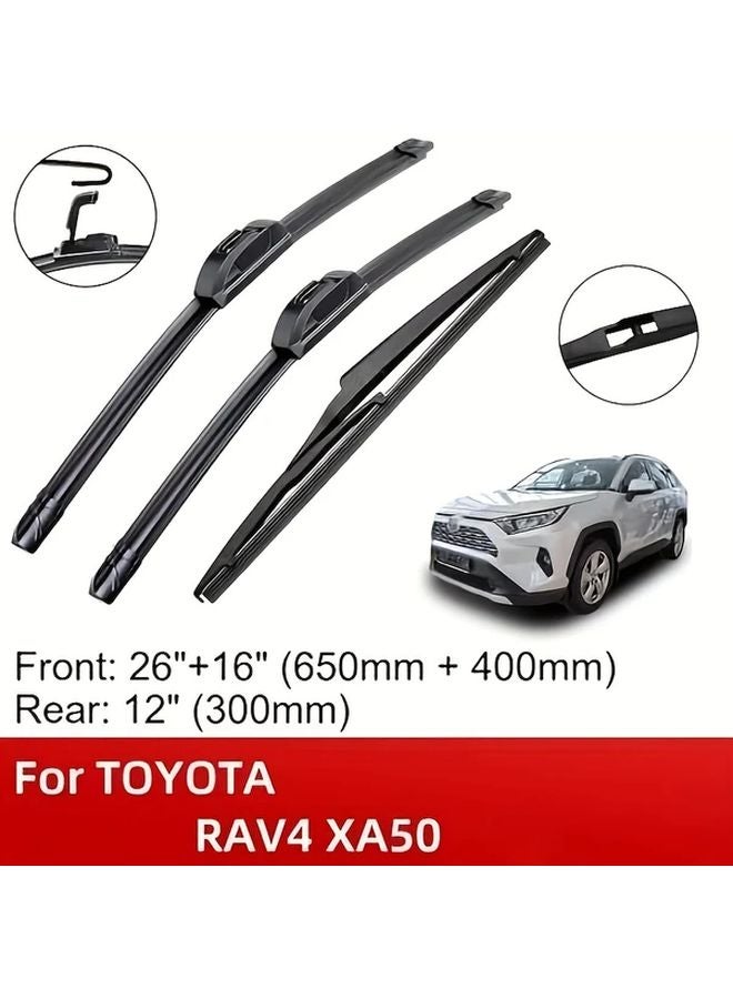3 قطع مجموعة شفرات المساحات لـ RAV4 XA50 2019-2023 شفرات غسالة الزجاج الأمامي 26 و 12 - Image 1