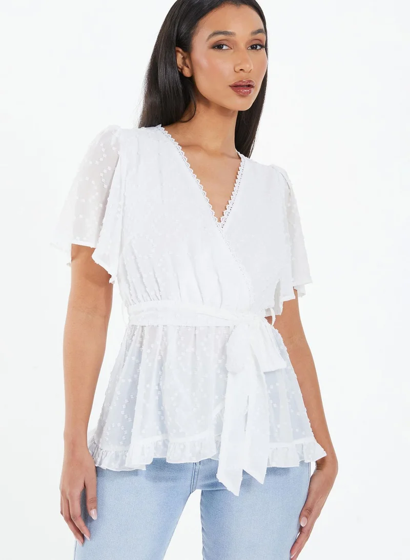 QUIZ Tie Detail Top