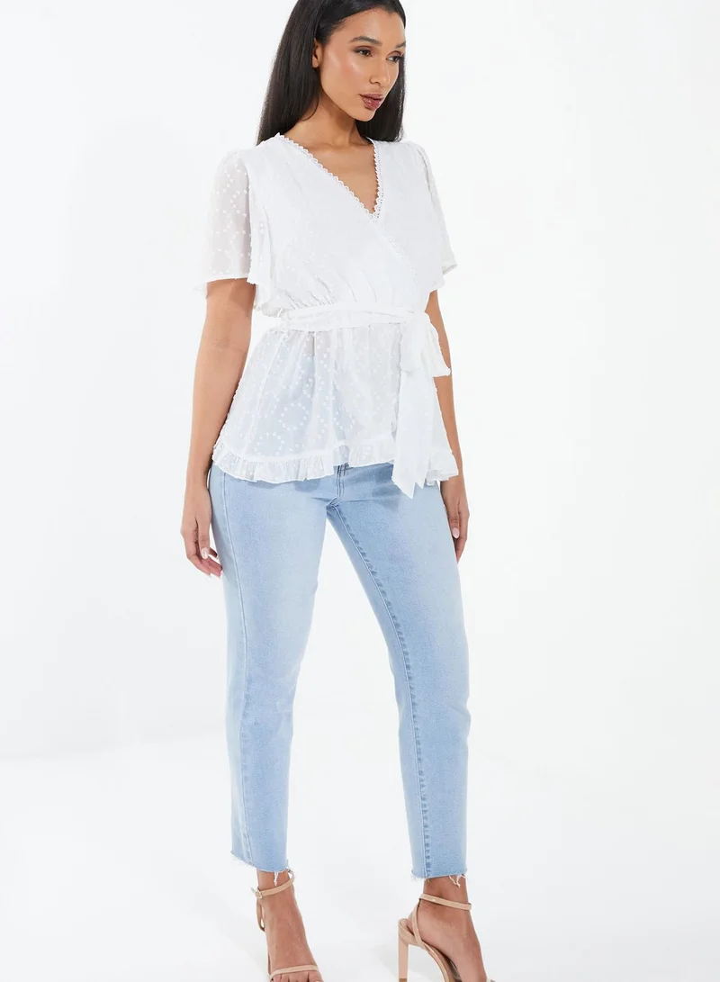 QUIZ Tie Detail Top