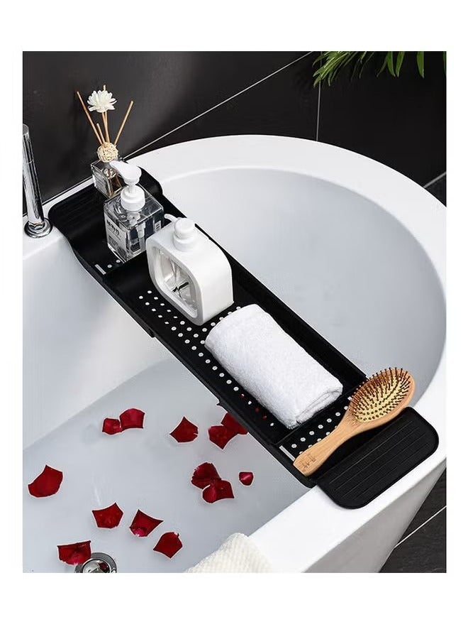 Beauenty Expandable Non-slip Bath Caddy Bathtub Tray (black) - Image 1
