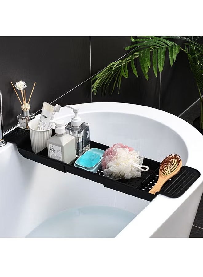 Beauenty Expandable Non-slip Bath Caddy Bathtub Tray (black) - Image 3
