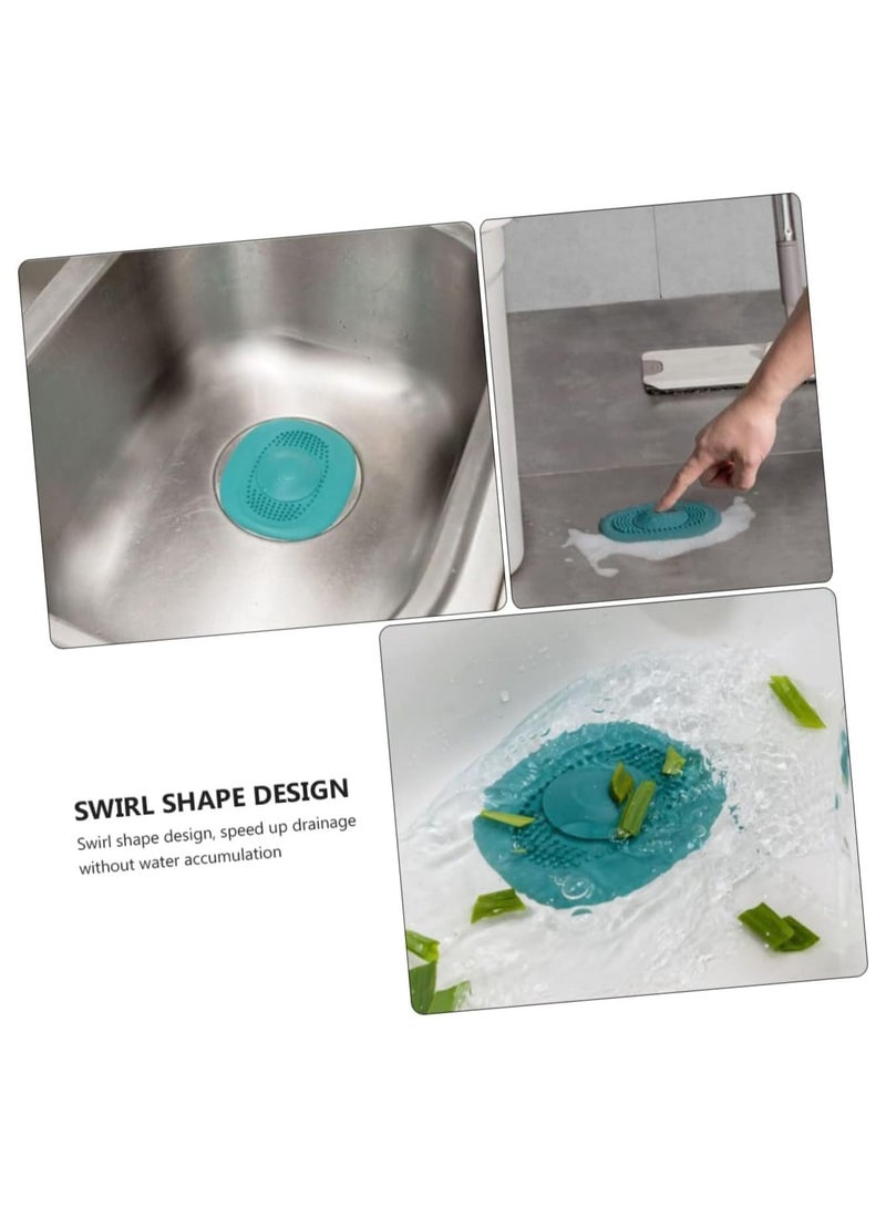 4Pcs Kitchen Floor Drain Cover Water Trough Drain Stopper Sink Filter for Bathroom Sink Covers Bathroom Sink Filter Sink Hair Filter Floor Drain Strainer Sink Draining Mesh（Orange+Yellow+Blue+Light green)  - Image 3