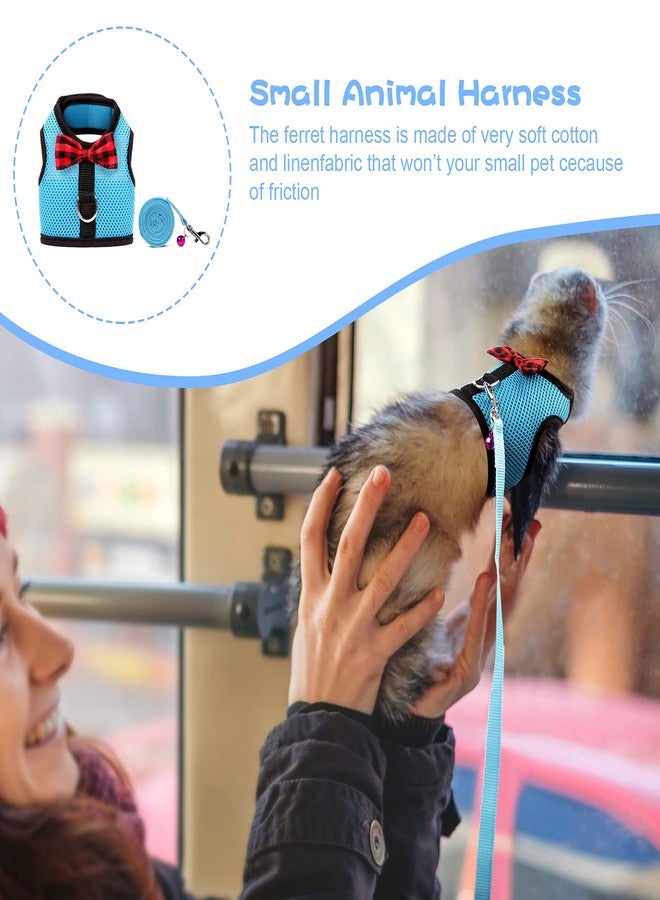 Rypet Small Animal Harness and Leash - Soft Mesh Small Pet Harness with Safe Bell, No Pull Comfort Padded Vest for Small Pet Blue S - Image 5