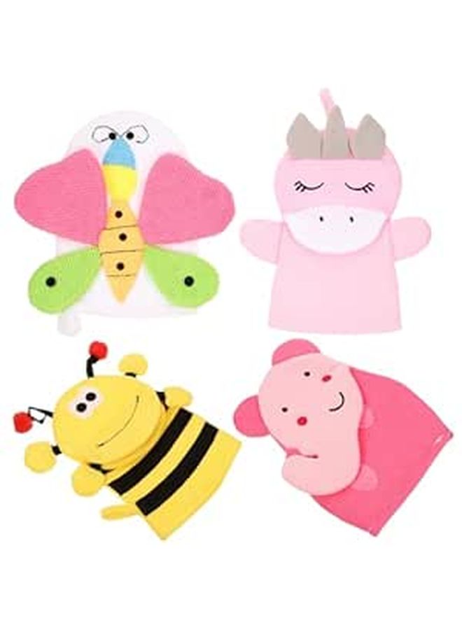 4 Pack Exfoliating Bath Gloves Cartoon Design Lightweight Skin Care - Image 1