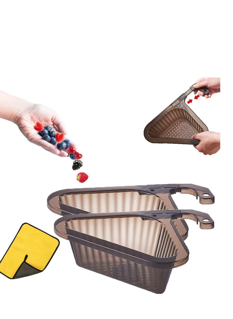 Oasisgalore Black Swan-Shaped Triangle Sink Drain Rack, Multifunctional Kitchen Sink Strainer Basket.  - Image 1