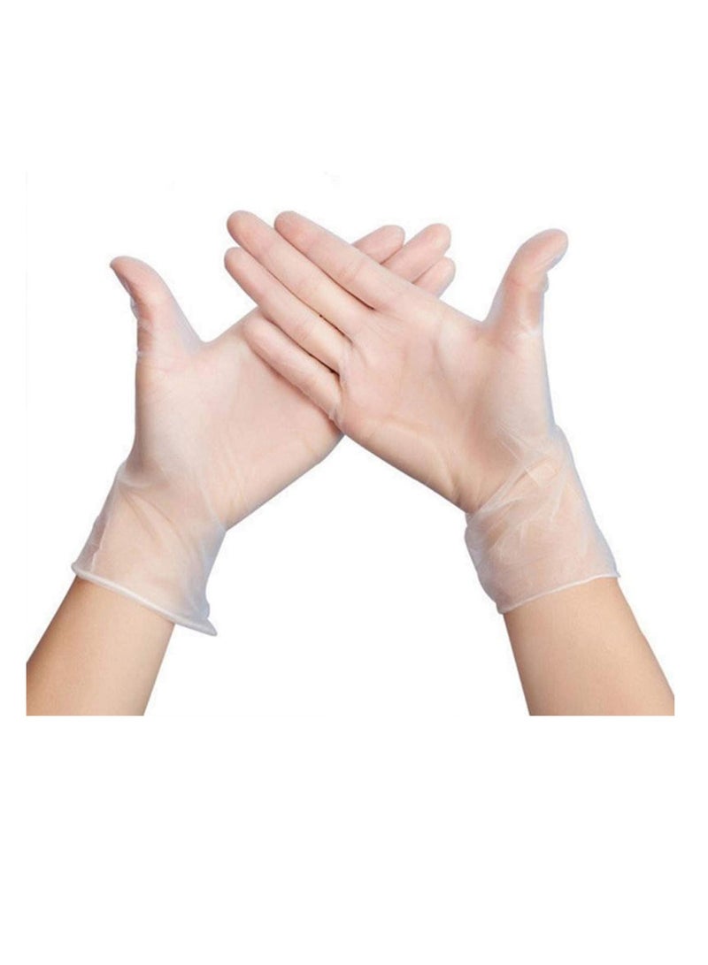 ECVV ECVV Disposable Transparent Vinyl Gloves, Non-sterile, Food Safe, Latex Free, Latex Free, Virus Protection, Protective Gloves, Premium Quality for Everyday Use (Box of 100 Gloves) (Medium)  - Image 1