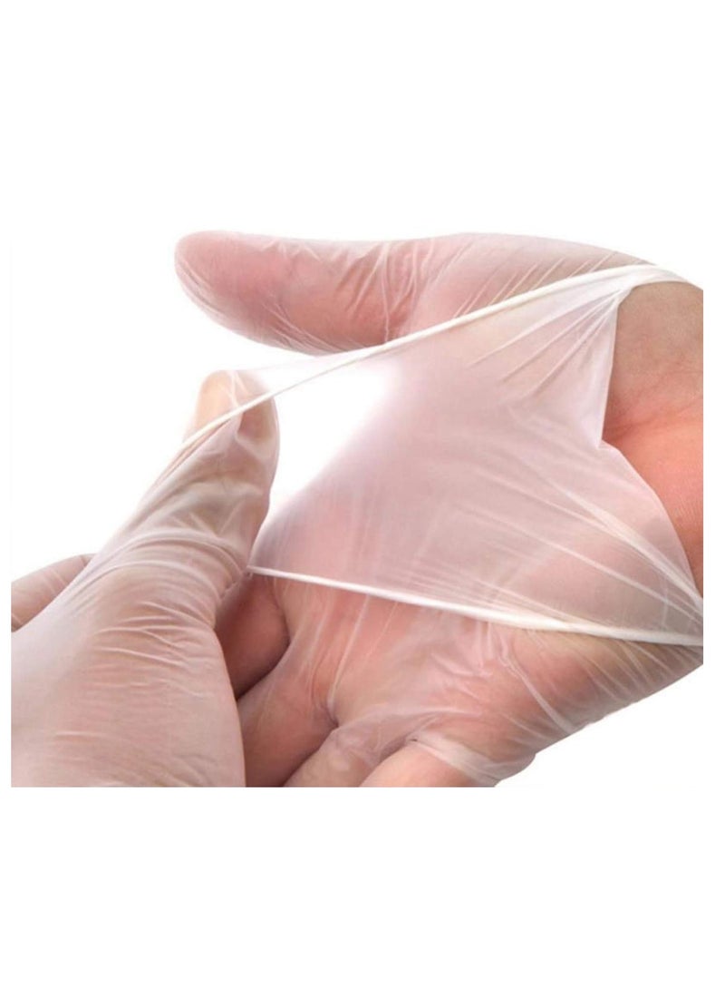 ECVV ECVV Disposable Transparent Vinyl Gloves, Non-sterile, Food Safe, Latex Free, Latex Free, Virus Protection, Protective Gloves, Premium Quality for Everyday Use (Box of 100 Gloves) (Medium)  - Image 3