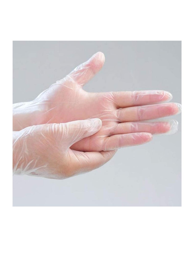 ECVV ECVV Disposable Transparent Vinyl Gloves, Non-sterile, Food Safe, Latex Free, Latex Free, Virus Protection, Protective Gloves, Premium Quality for Everyday Use (Box of 100 Gloves) (Medium)  - Image 4