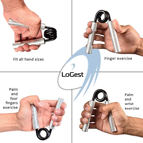 Logest Metal Hand Grip Strengthener 100LB-350LB No Slip Heavy-Duty Grip Strengthener with Gift Box, Great Wrist & Forearm Hand Exerciser, Home Gym, Hand Gripper Grip Strength Trainer (Silver - 250LB) - Image 4