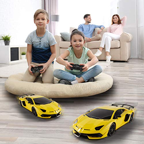 BEZGAR 124 Scale Lambo Remote Control Car Electric Sport Racing Hobby Lambo Toy Car Model Vehicle RC Car Toys for 3 4 5 6 7 8 Boys and GirlsYellow - Image 5