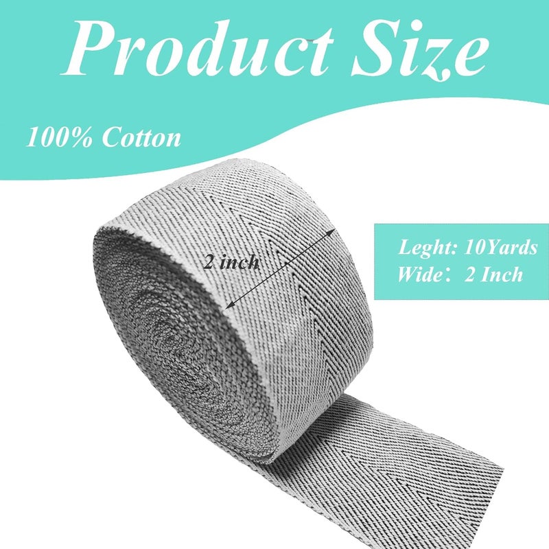 FUNORNAM 2Inch Cotton Tufting Carpet Rug Binding Edge Bias Binding Webbing Ribbon for DIY Craft Sewing 10Yard (White and Black 10Yard) - Image 2