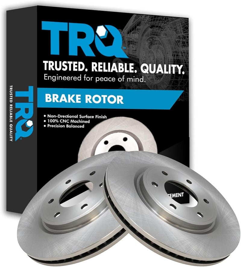 TRQ Front Brake Rotor Set Vented Compatible with 2007-2013 Infiniti QX56 2014-2024 QX80 2007-2024 Nissan Armada 2007-2023 Titan - Image 1