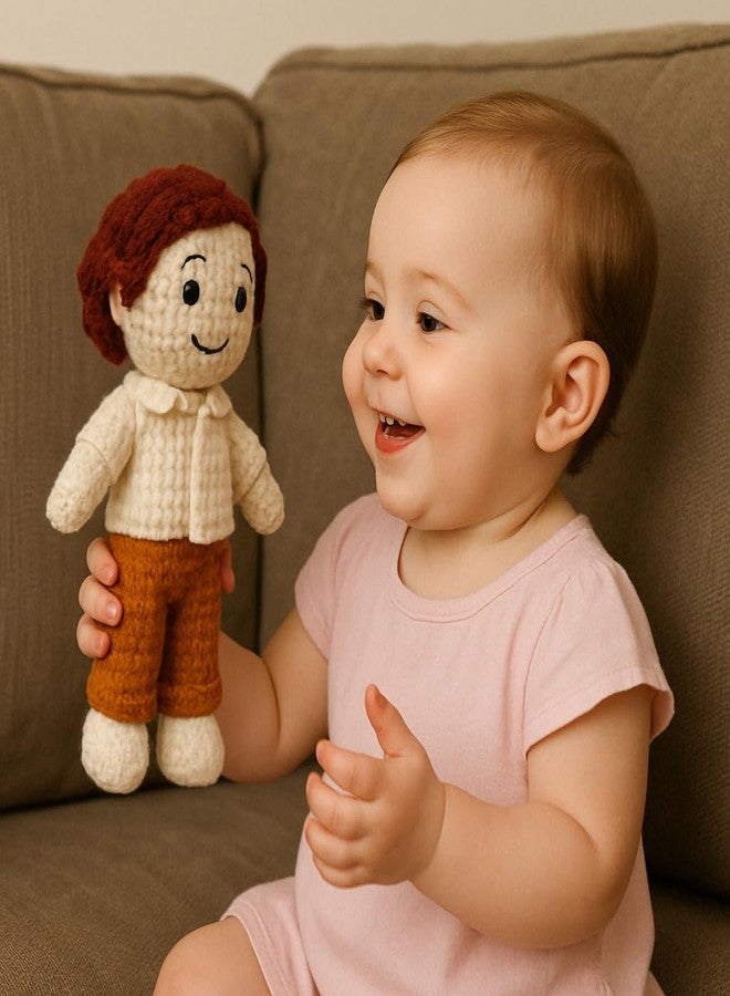 سوترا دمية طفل رضيع كروشيه من سوترا، لعبة محشوة مصنوعة يدويًا | قماش قابل للفصل، أفضل هدية له | هدية محبوكة يدويًا بإتقان | منتجات عضوية 100% | مقاس 7 × 3.5 بوصة، ألعاب ناعمة للأطفال الرضع من الجنسين - Image 4
