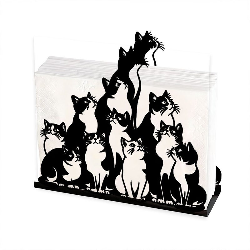 Creative Metal Tissue Box With Cat Decor Rust Proof Bathroom Holder - Image 5