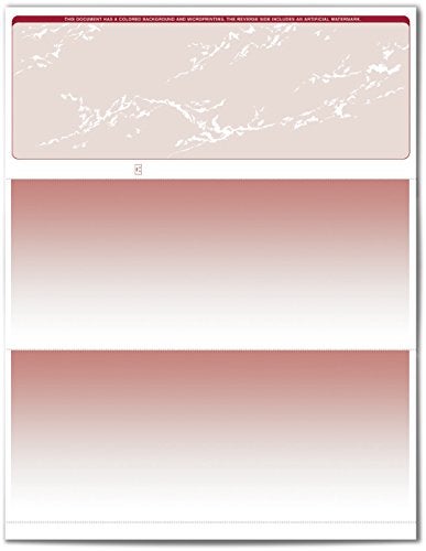 VersaCheck Secure Checks - 250 Blank Business Voucher Checks - Burgundy Prestige - 250 Sheets Form #1000 - Check on Top - Image 2